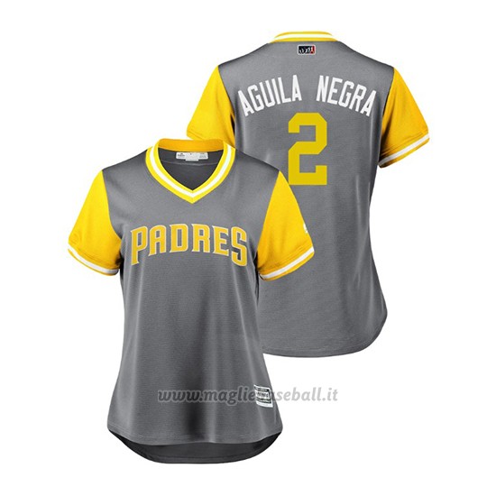 Maglia Baseball Donna San Diego Padres Jose Pirela 2018 Llws Players Weekend Aguila Negra Grigio